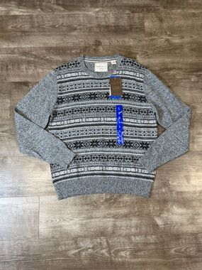 Weatherproof Mens One Quarter Zip Pullover Mock Neck Sweater, Grey Multi, large